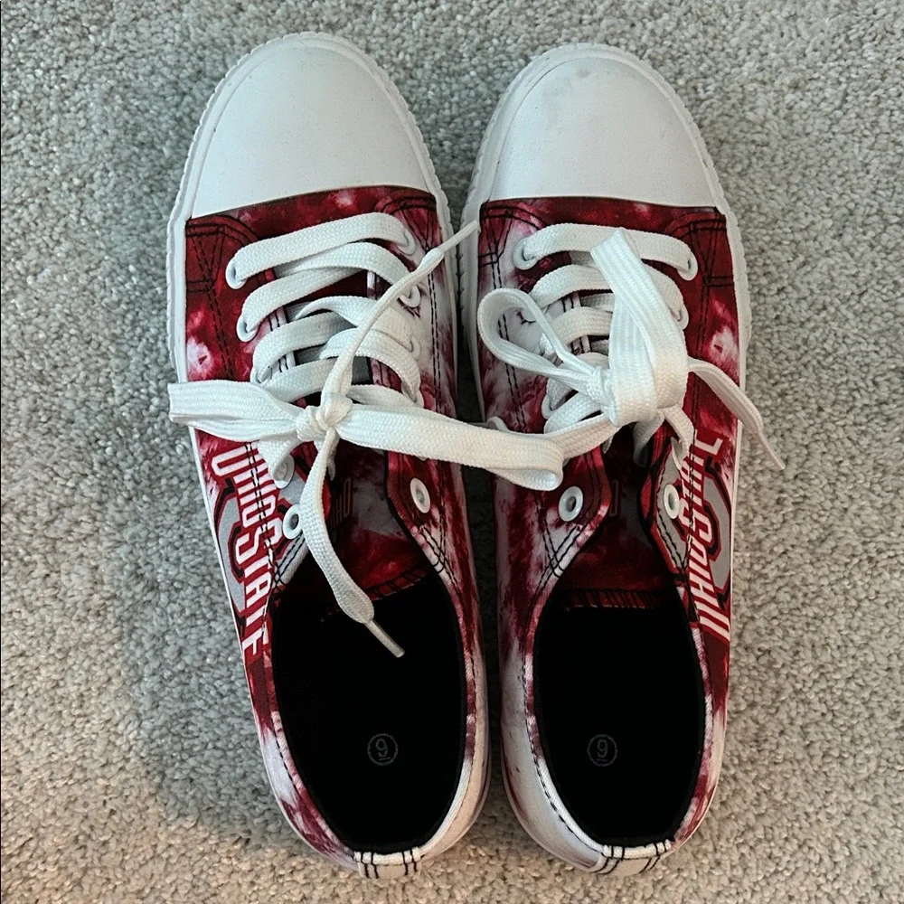 Ohio State Women's Red and White Sneakers - Picture 2 of 5